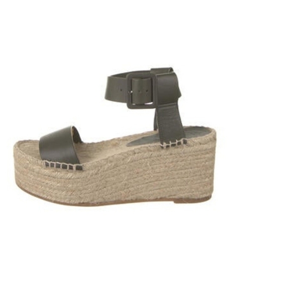 Vince Chunky platform leather espadrille color military green size 10M - Picture 1 of 10